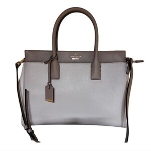 Kate Spade Candace Two-Toned Neutral Structured Satchel Large NWOT
